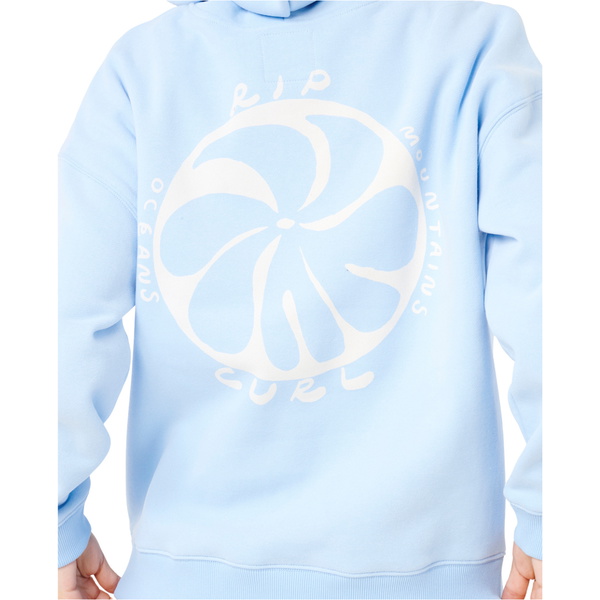 2025 Rip Curl Womens Shore Break Heritage Hoodie 0AKWFL - Light Blue